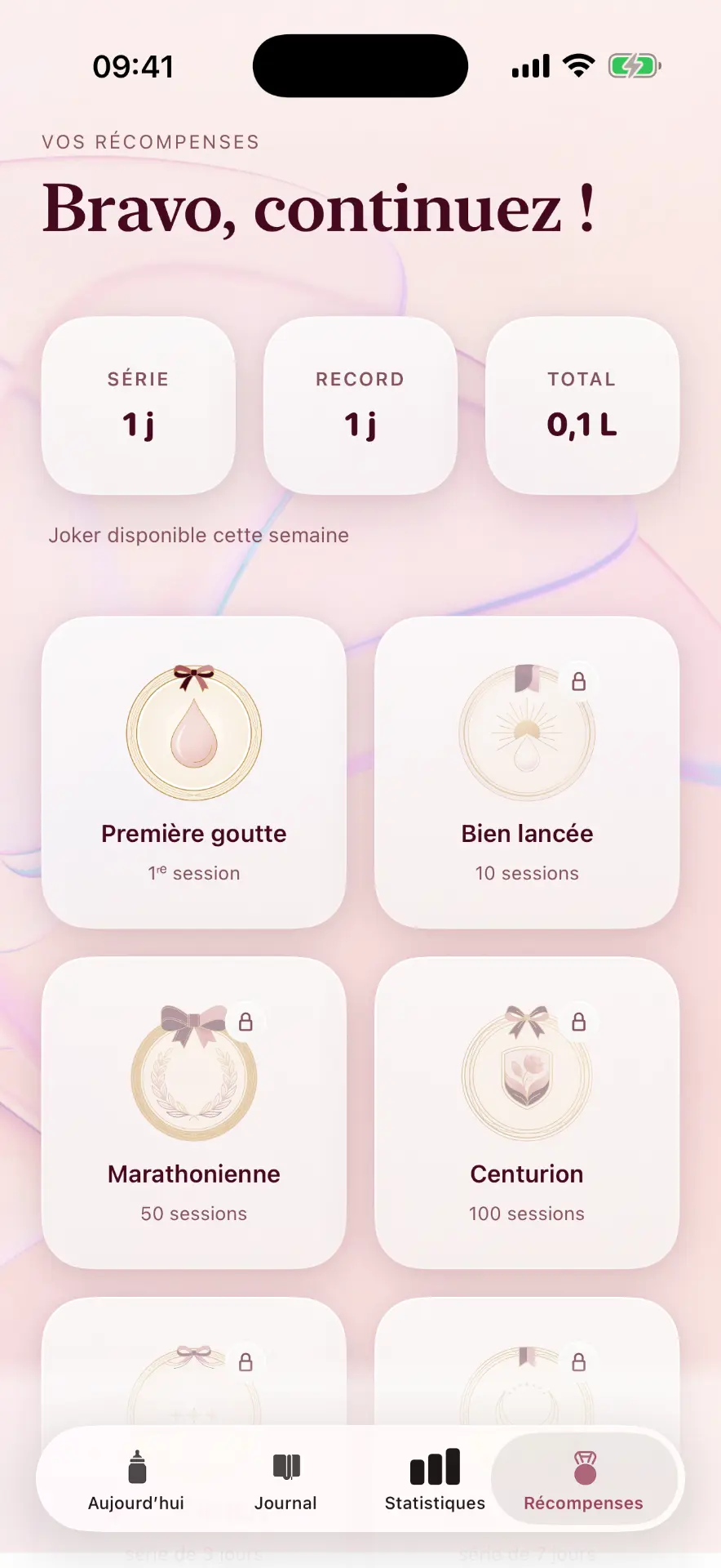 Capture de l’écran Vos récompenses de Pumpello