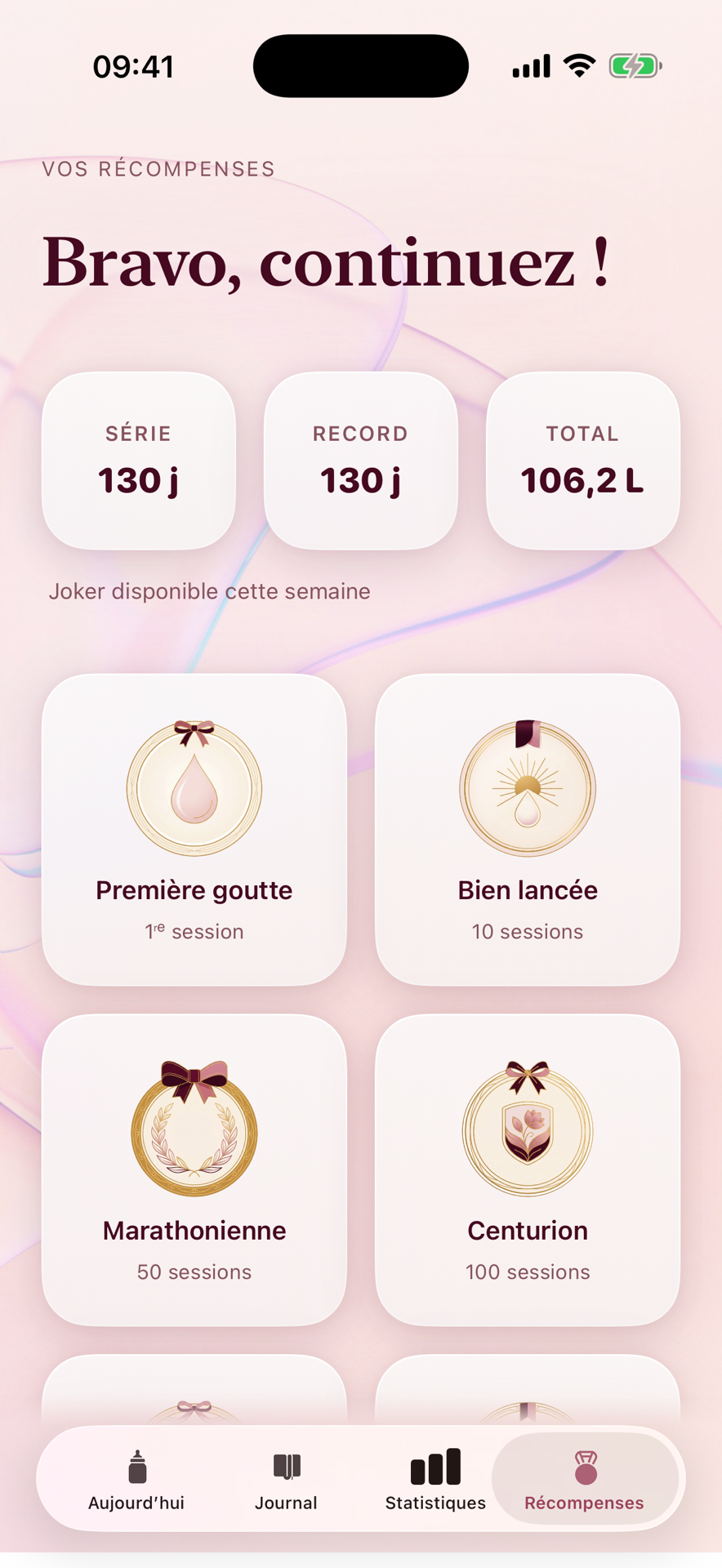 Capture de l’écran Vos récompenses de Pumpello